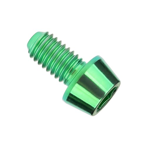Image of Titanium Ti Bolt M5x9 16 18 20 25 30 35 40 45 50 55 60mm Tapered Head Screws Pack of 4 (M5x9mm, Green)