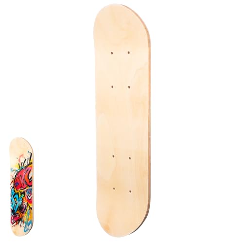 VICASKY Blank Skateboard Deck for Kids: 17 Inch Maple Wood Skate Board - Small Size DIY Painting Educational Toys for Beginner Toddlers 1Pc