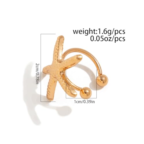 4 Pzas Aretes Ear Cuff Dorado y Plata Sin Perforación miniatura 5
