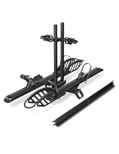 Rockland Foldable 2-Ebike Rack with Ramp, 200 lbs Capacity, Hitch