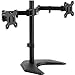 VIVO STAND-V002F Dual LED LCD Monitor Free-Standing Desk Stand for 2 Screens up to 27 Inch Heavy-Duty Fully Adjustable Arms with Max VESA 100x100mm