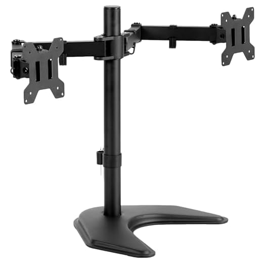 Dual LCD Monitor Free-Standing Desk Stand