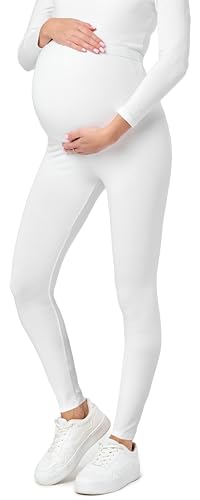 Be Mammy Leggings Premaman Lunghi BE20-230 (Bianco, M)