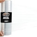GORILLA GRIP 500% Stretch Film Heavy Duty Plastic, 1200ft Shrink Wrap Roll 17