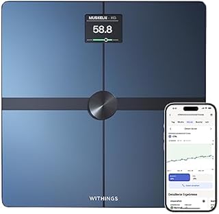 WITHINGS Body Smart - WIFI-Anschlusswaage mit erweiterter Körperzusammensetzung (Gewicht, Fett-/Muskel-/Knochenmasse, Wasser, Körperfettanteil), Personenwaage, bis zu 8 Benutzer, Weiß