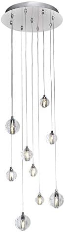 Polished Chrome/Bubble Glass 9 Light Led 12.75In. Wide Pendant from The Harmony Collection