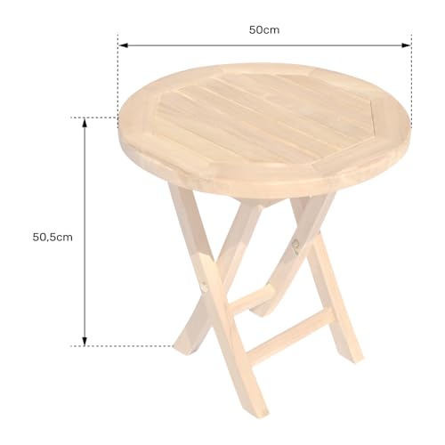 Table d'appoint ronde en teck de qualité supérieure Lombok 50cm - 4