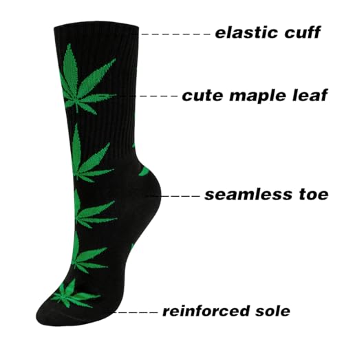 DAZCOS Unisex Maple Leaf Socks Multicolor 2 Pairs for Halloween Christmas Thanksgiving Day3