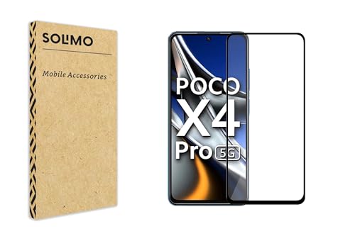 Image of Amazon Brand - Solimo Tempered Glass Screen Protector Compatible with Poco X4 Pro 5G Transparent Protective Film [Clear HD]