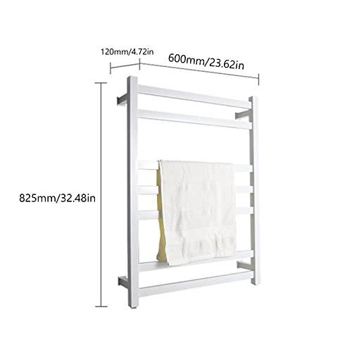 Riel calefactor eléctrico blanco de pared con 7 barras de acero inoxidable 7