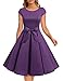 Dressystar DS1956 Women Vintage 1950s Retro Rockabilly Prom Dresses Cap-sleeve XXL Purple