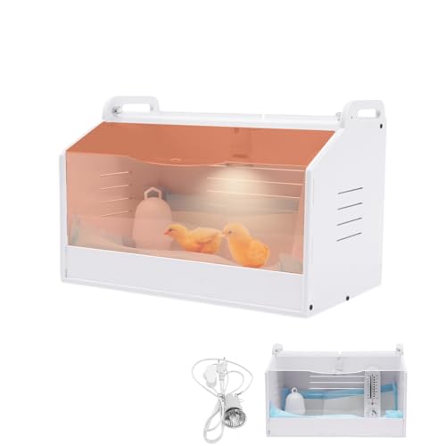 awolsrgiop Couveuse à Poulets Intelligente, Boîte de Couvaison, Boîte d‘Élevage 48x30x30 cm, Capacité 20 Poussins, avec Thermomètre et Abreuvoir Lampe...