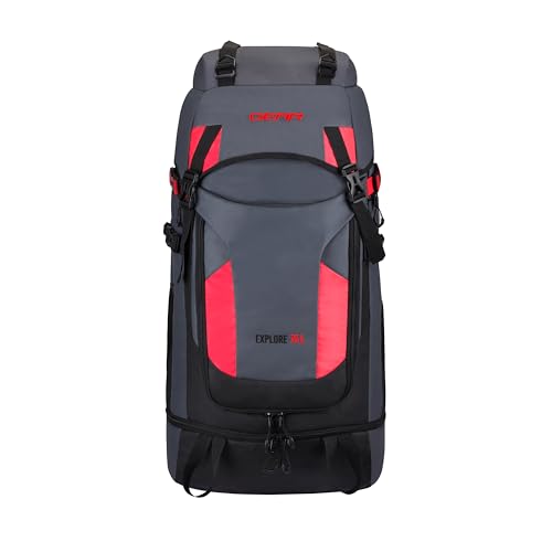 Image of Gear Explore 75L Extra Large Water Resistant Rucksack /Travel bag /For Men & Women(Grey - Red)
