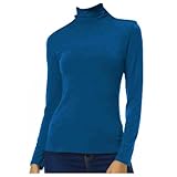 pull bleu canard femme Fabricant: Charmoni, Charmoni - Top Femme Pull sous Pull - col roulé à Manches Longues - Coupe Classique - léger et Extensible - Grande Taille Unique T 40 - T 42 (Bleu Canard)