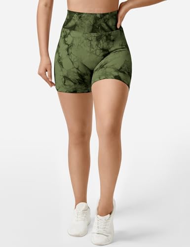 Image of QOQ Womens Workout Biker Shorts Seamless High Waisted Tummy Control Slimming Athletic Gym Yoga Pants