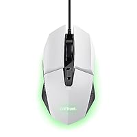 GXTrust 1109W Vylax Gaming Mouse with 6 Programmable Buttons, Advanced Software, Multicolour LED Lighting, 200-6400 DPI, 1.5m USB Cable, Illuminated RGB Computer Mouse for PC Laptop Windows, White
