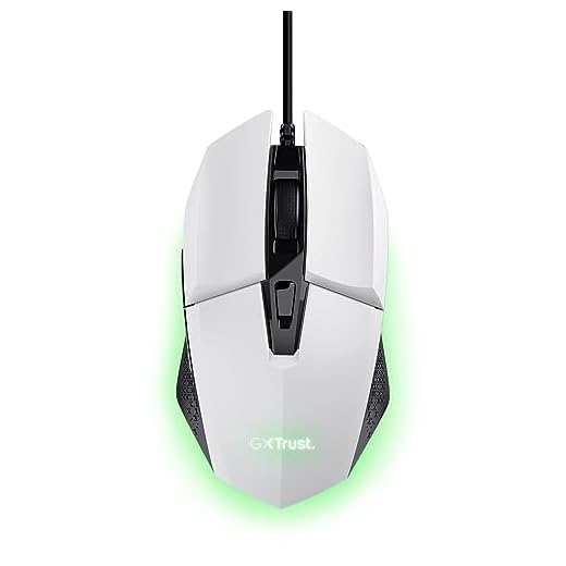 Trust Gaming GXT 109W Felox Souris Gamer avec 6 Boutons Programmables, Éclairage LED Multicolore, 200-6400 DPI, Câble USB 150 cm, Souris Gaming Filaire pour PC, Ordinateur Portable - Blanc