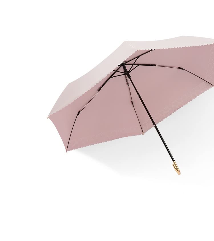SUYGGCK Parapluie Femmes Simple Et Légère en Forme De Crochet Crochet Handle Protection UV À L'Épreuve des Intempéries-Pink