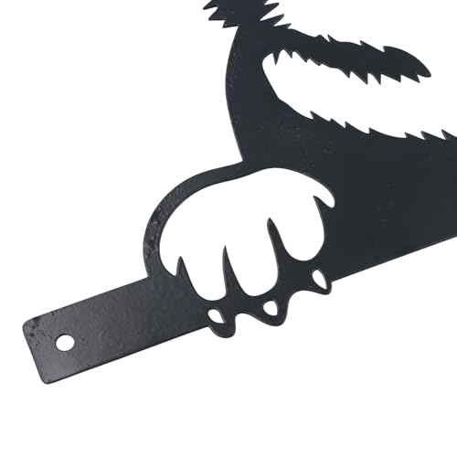 AB Tools Deutsche Schäferhund-Silhouette aus schwarzem Metall mit Befestigungsplatte