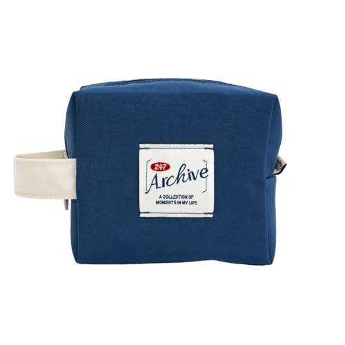 Image of Monolike Archive Cube Mini Pouch, Ocean Navy - Makeup Bag, Cosmetic Bag, Travel Bag, Toiletry Bag, Organizer, Storage Bag