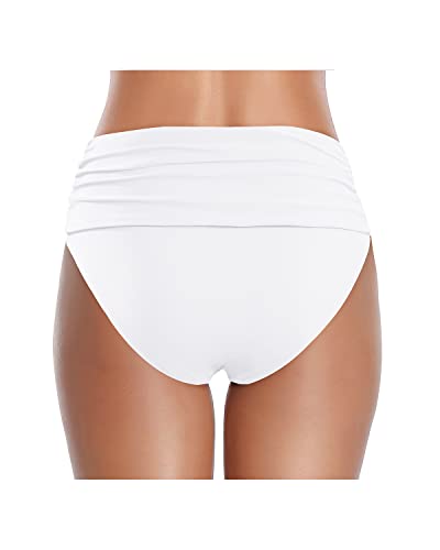 Image of Tempt Me Women's High Waisted Bikini Bottom Tummy Control Ruched Bathing Suit Swim Bottom