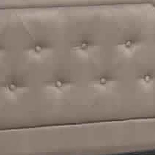 Benjara Benzara Stunning Upholstered Wooden Full Button Tufted Headboard, Tan Bed, - Thumbnail 6