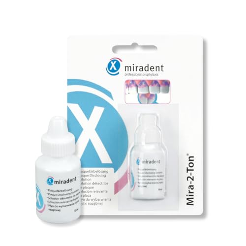 miradent Mira-2-Ton® Lösung 10 ml | zum Einfärben als Plaquetest vor dem Zähneputzen | macht Zahnbelag sichtbar | bewährt | zuverlässig | motivierend | Einfache Anwendung | Erythrosin- und glutenfrei