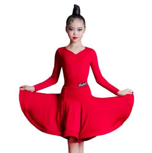 Vestido de Baile Latino para niña, para Baile de salón Infantil, para práctica de Rumba, cha cha Samba, Vestido Dividido, para actuación Latina