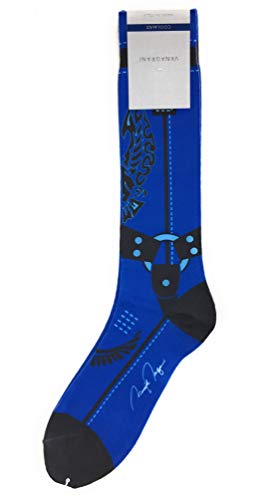 Men’s Dress Socks Mid Calf Cowboy CB06 Blue