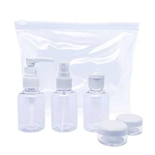 Juego De 5 Botellas De Viaje 100 Ml - Transparentes, Con Embudos, Para Líquidos Y Cosméticos