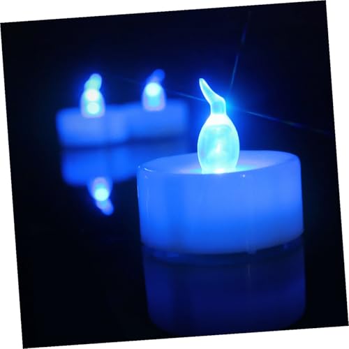 Velas LED sin llama azules parpadeantes luz de té 6