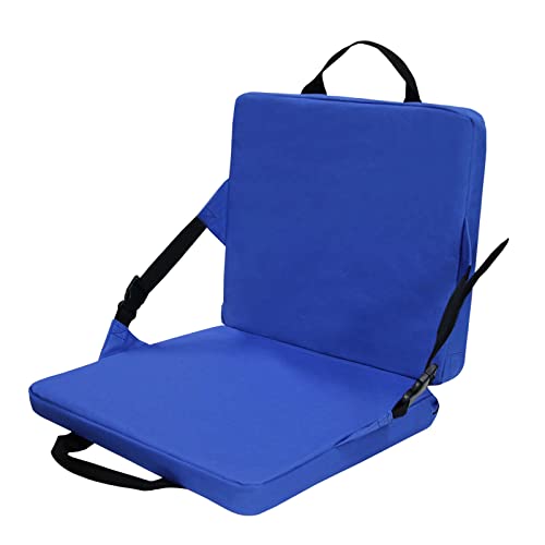 Coussin De Stade Pliable Avec Dossier - Tissu Oxford 600D, Rembourrage Perlé, Armature Fibre De Verre, Poche De Rangement, 594 G