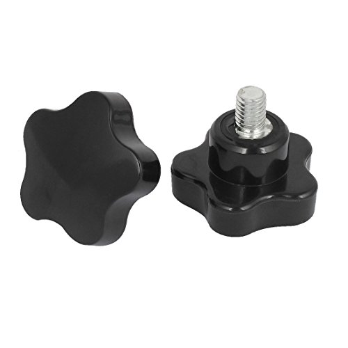 Aexit 40mm Star Pressure Washer Parts & Accessories Head M8x10mm Male Thread Screw on Clamping Knob Grip Nozzles Black 2pcs
