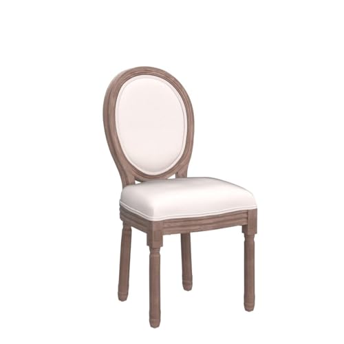 Image of Virabit French Country Dining Chairs Set of 6, Vintage Louis Chairs with Curved Backrest and Beautifully Carved Solid Wood Frame, Farmhouse Dining Chairs for Living Room, Kitchen, Restaurant