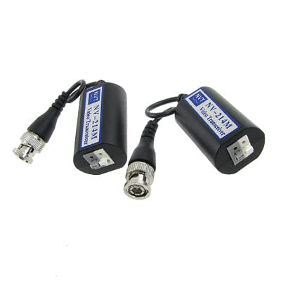  Ruilogod 2 PCS CCTV tramite Twisted Pair UTP Passive Video Balun Transceiver 2 Pz CCTV tramite Twisted Pair UTP PASSIVO VIDEO VIDEO BALUN BALUN BLACK BLACK