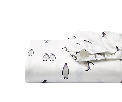 Image of Eddie Bauer - Flannel Sheets Twin Size, Anti-Pilling & Wrinkle Resistant Cotton, Touchably Soft for All-Season Comfort - Bed Sheets with Matching Pillowcases & Fitted Sheet (Rookeries Grey)