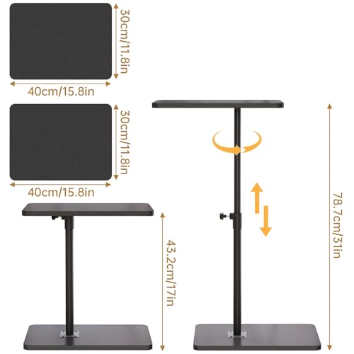 Table en forme de C NiHome réglable en hauteur avec pieds ajustables - 3
