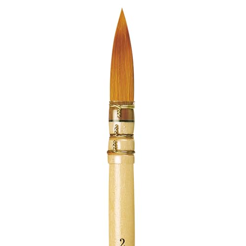 Image of da Vinci Watercolor Series 488 CosmoTop Spin Paint Brush, Round Synthetic with Lacquered Natural Handle, Size 2 (488-02)