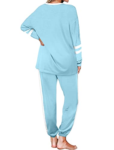 Image of Aloodor Sweatsuit for Women 2 Piece Outfits for Womens Crewneck Sweatshirts Pullover