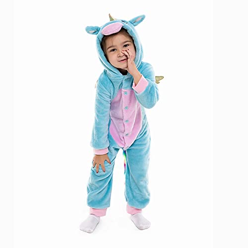 Pijama Infantil Pelúcia Fleece Unicórnio Com Capuz (5 Anos)