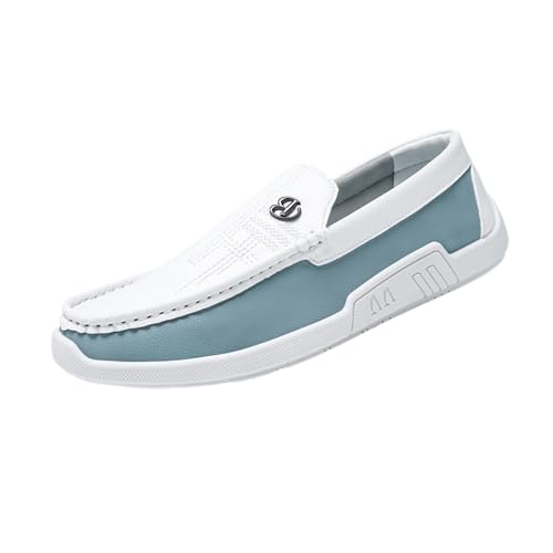 Men's Trendy Color Block Slip on Loafer Shoes - Comfortable Breathable Dress Shoes Men