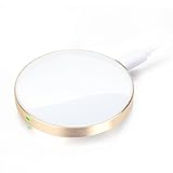 GMYLE Wireless Charger Aluminium Mini Qi for S7 / S6 / Edge / Plus, Note 5, Nexus and all Qi-Enabled Devices - Champagne Gold / Glacier White (NPL730058)