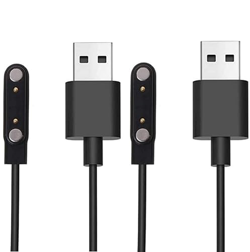 Aliwisdom [2 Pack] Universal Smart Watch Charger Magnetic 7.62mm, Smartwatch Accessories Universal 2 Pin Magnetic Replacement Charger Compatible Cable Contact pin spacing 7.5mm - 8mm