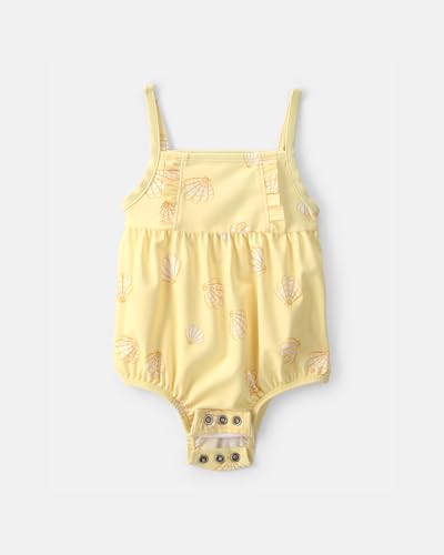 Image of Carter's Baby Girl One-Piece Swimsuit | Crew Neck with Snug Fit Swimwear | Soft Polyester Elastane Fabric | Quick Dry Comfortable Fit | Ideal for Pool Beach & Vacation