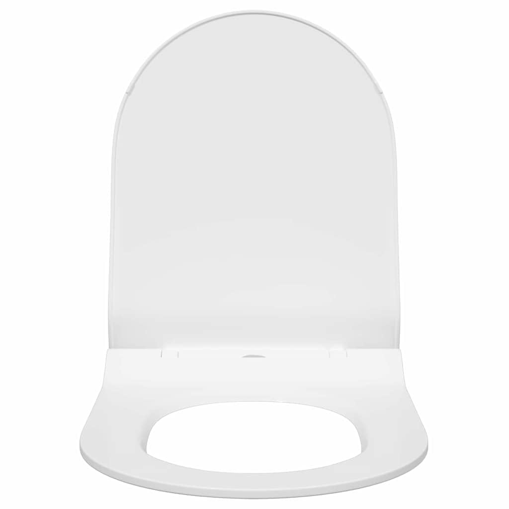 Verstellbarer Toilettensitz in Weiß aus Polypropylen 50 x 36,5 x 5 cm, für WC Klo Brille Ersatz Renovierung, mit Edelstahl Scharnieren und Montage