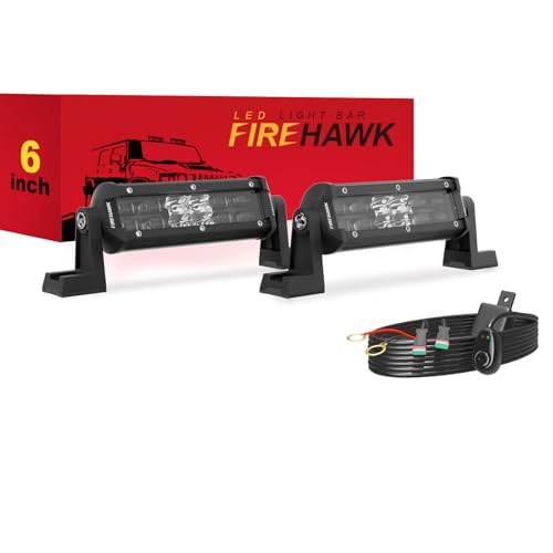 Firehawk LED Light Bar 6 Inch 35,000LM 2PCS, 2025 New Japanese Chips, Spot Flood Combo Beam, Driving Off Road Fog Work for Truck Pickup ATV UTV SUV Cart IP68 Waterproof with 12V Wiring Harness kit