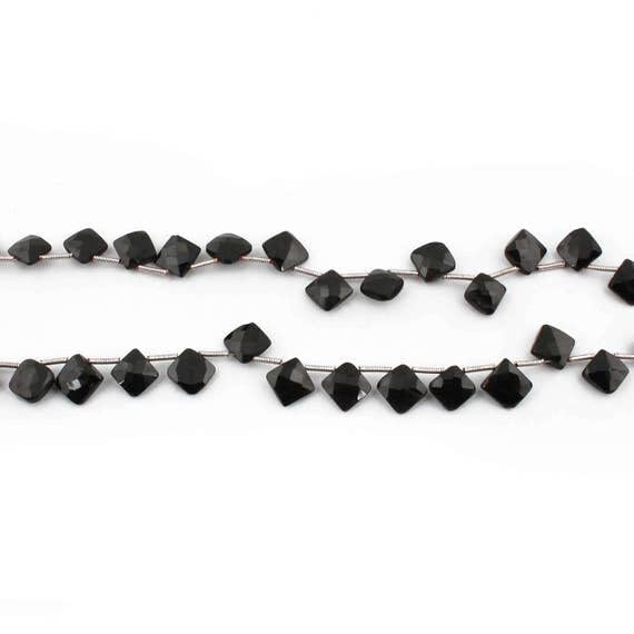 Perles onyx noir facettées cerf-volant LKBEADS 10mm SB743 pour création bijoux