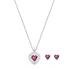 Swarovski Parure One, Rouge, Métal Rhodié