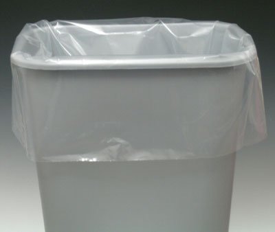 22 x 16 x 58 2 mil Low Density Gusseted Trash Bags - Clear (100 Bags) - AB-47-4-32C