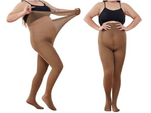 Image of 2 Pairs 200lb Plus Size Tights for Women, 120D Oversize Women Pantyhose High Waist, Sexy Women's Pantyhose